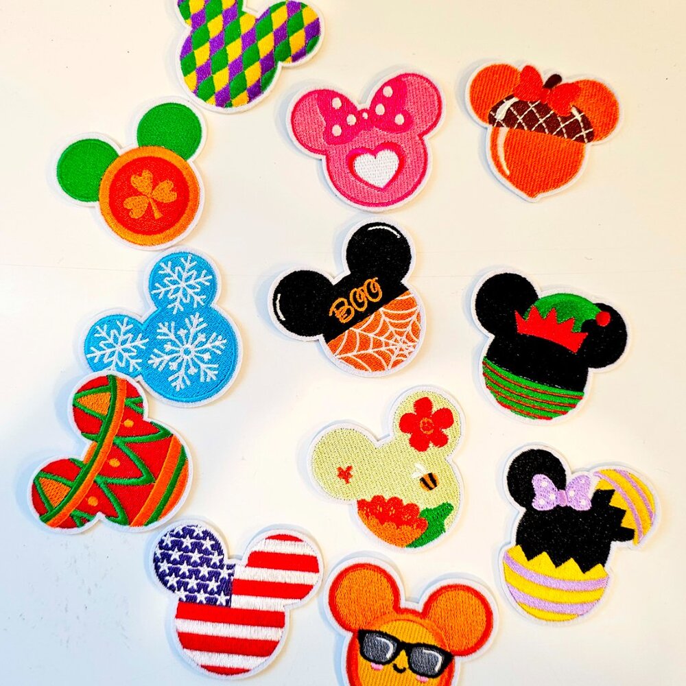 Mickey Mouse Patches Seasonal Variety Embroidered Iron-On Variety Accessory